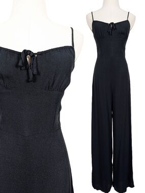 Wilfred Black Wide Leg Jumpsuit Size 2 XS Milkmaid Neckline Semi-Formal